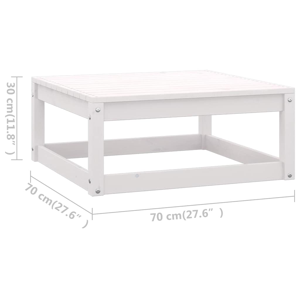 6 Piece Garden Lounge Set White Solid Wood Pine
