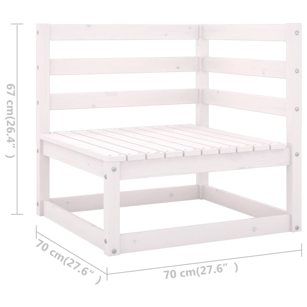 Garden Lounge Set | White | Solid Pine Wood | 6 Pieces | Modular