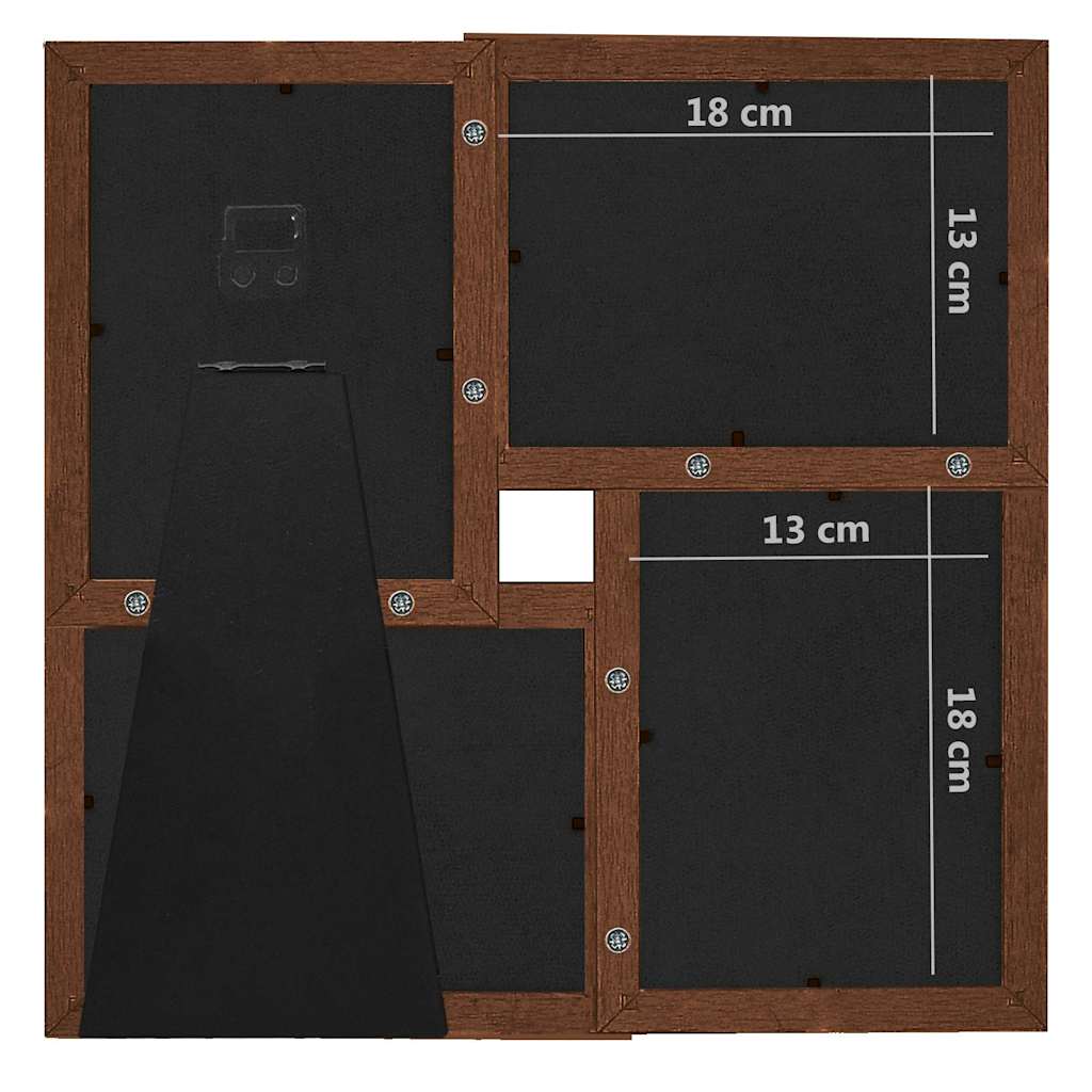 Collage Photo Frame for 4x(13x18 cm) Picture Dark Brown MDF