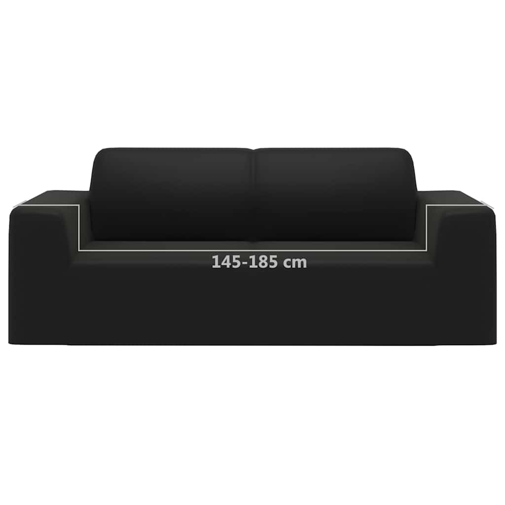 Couch Slipcover | Black | 100% Polyester jersey | 2-Seater