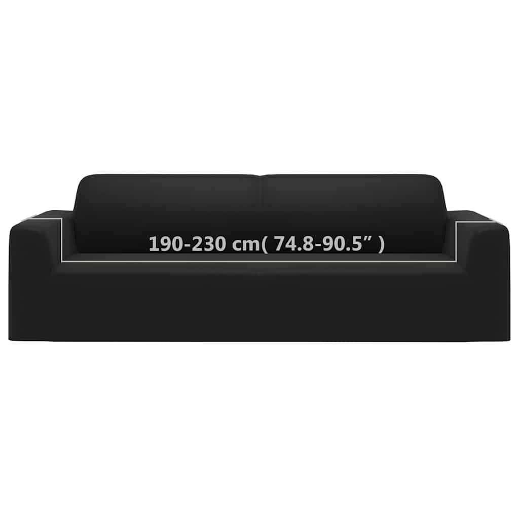 Couch Slipcover | Black | Polyester jersey | Fits 3-seater sofas