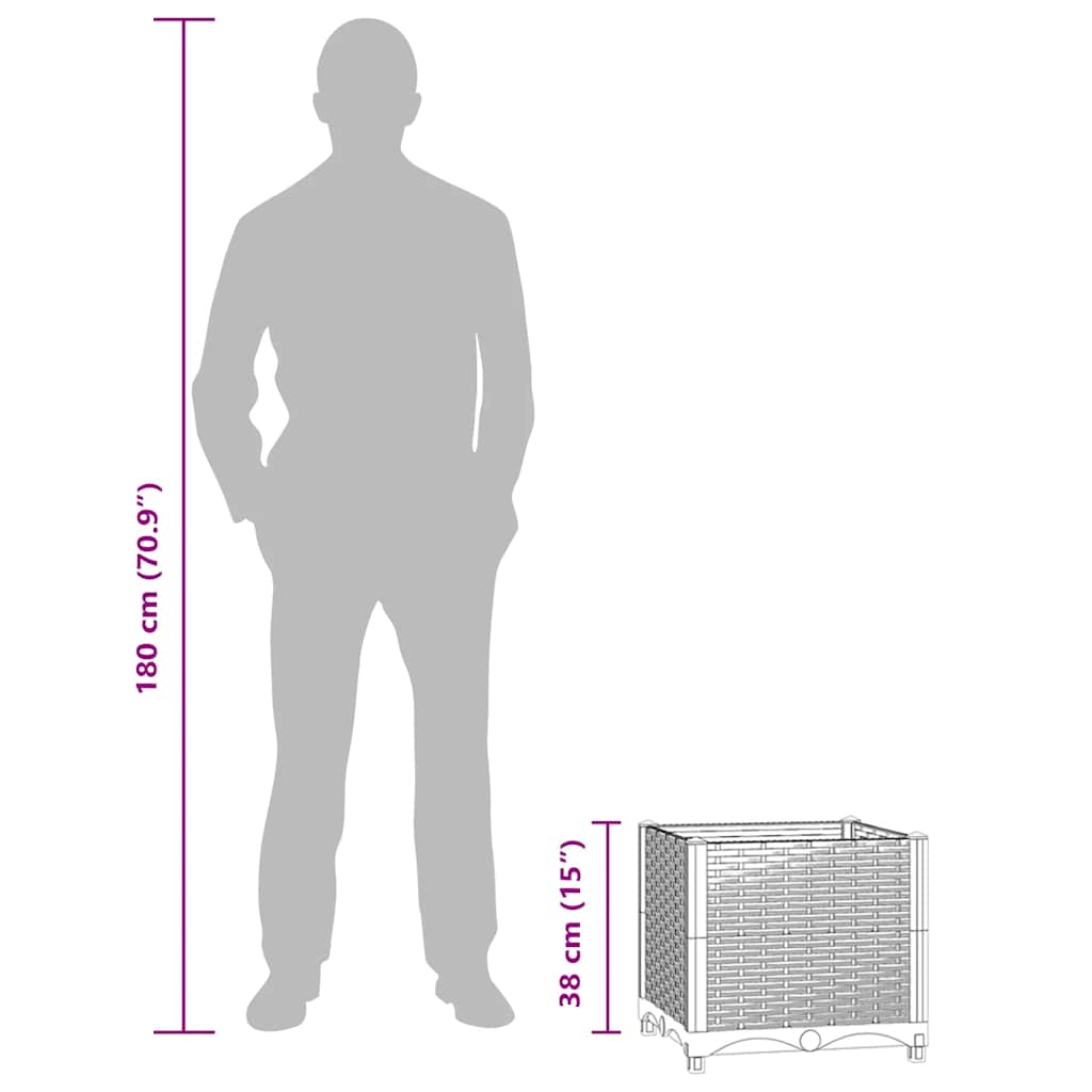 316515 vidaXL Raised Bed 40x40x38 cm Polypropylene