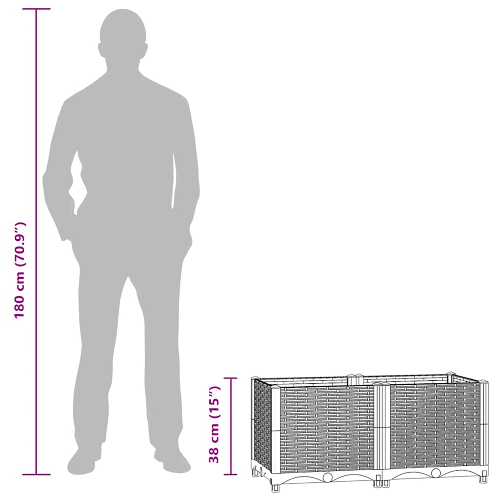 316516 vidaXL Raised Bed 80x40x38 cm Polypropylene