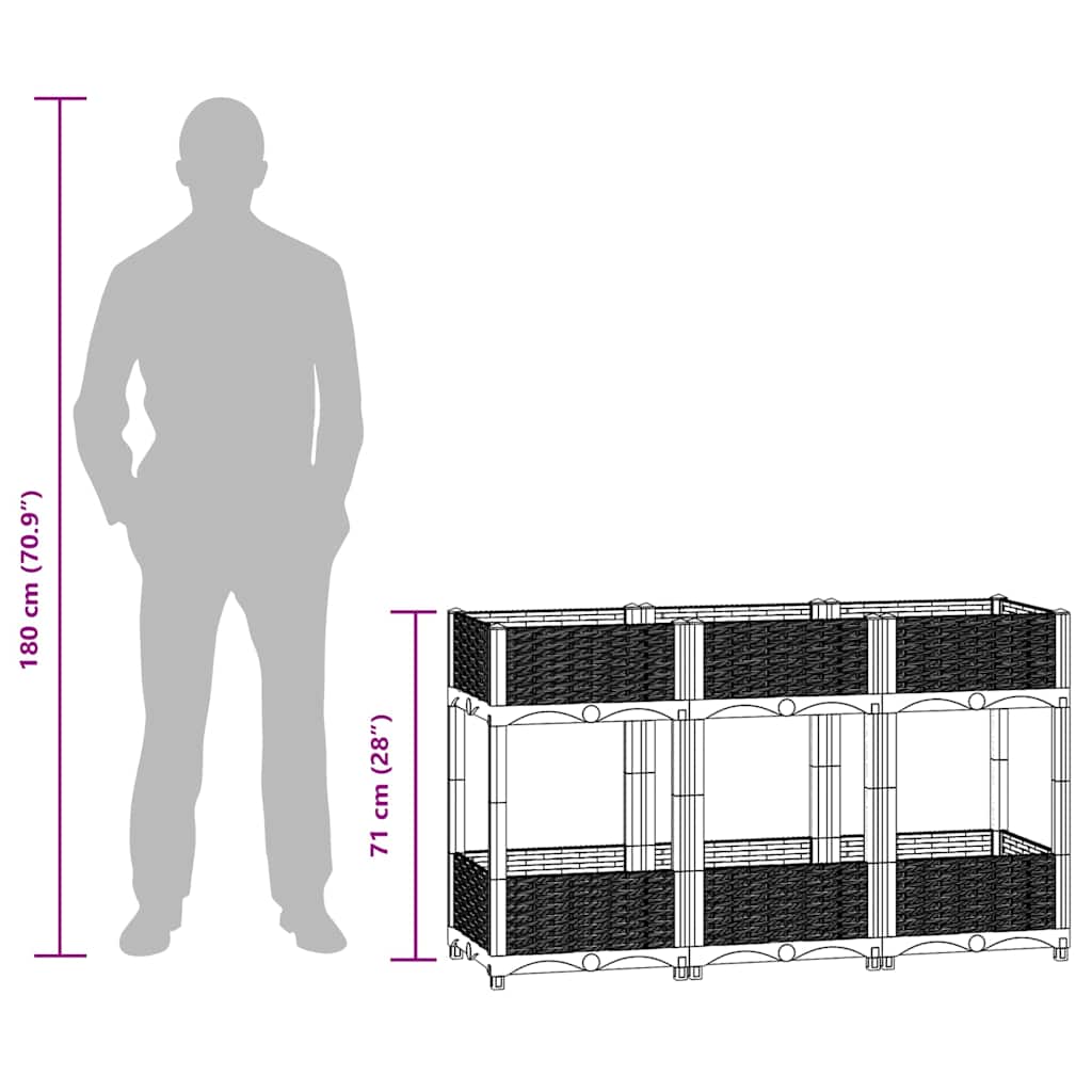 316536 vidaXL Raised Bed 120x40x71 cm Polypropylene