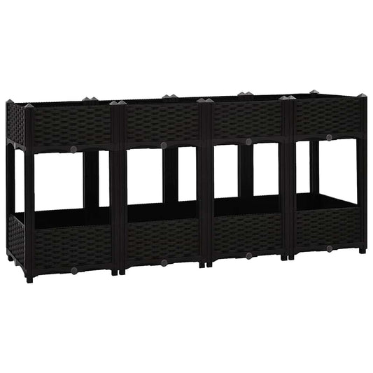 Raised Bed Black Polypropylene 63.0 x 15.7 x 28.0 in Raised Bed