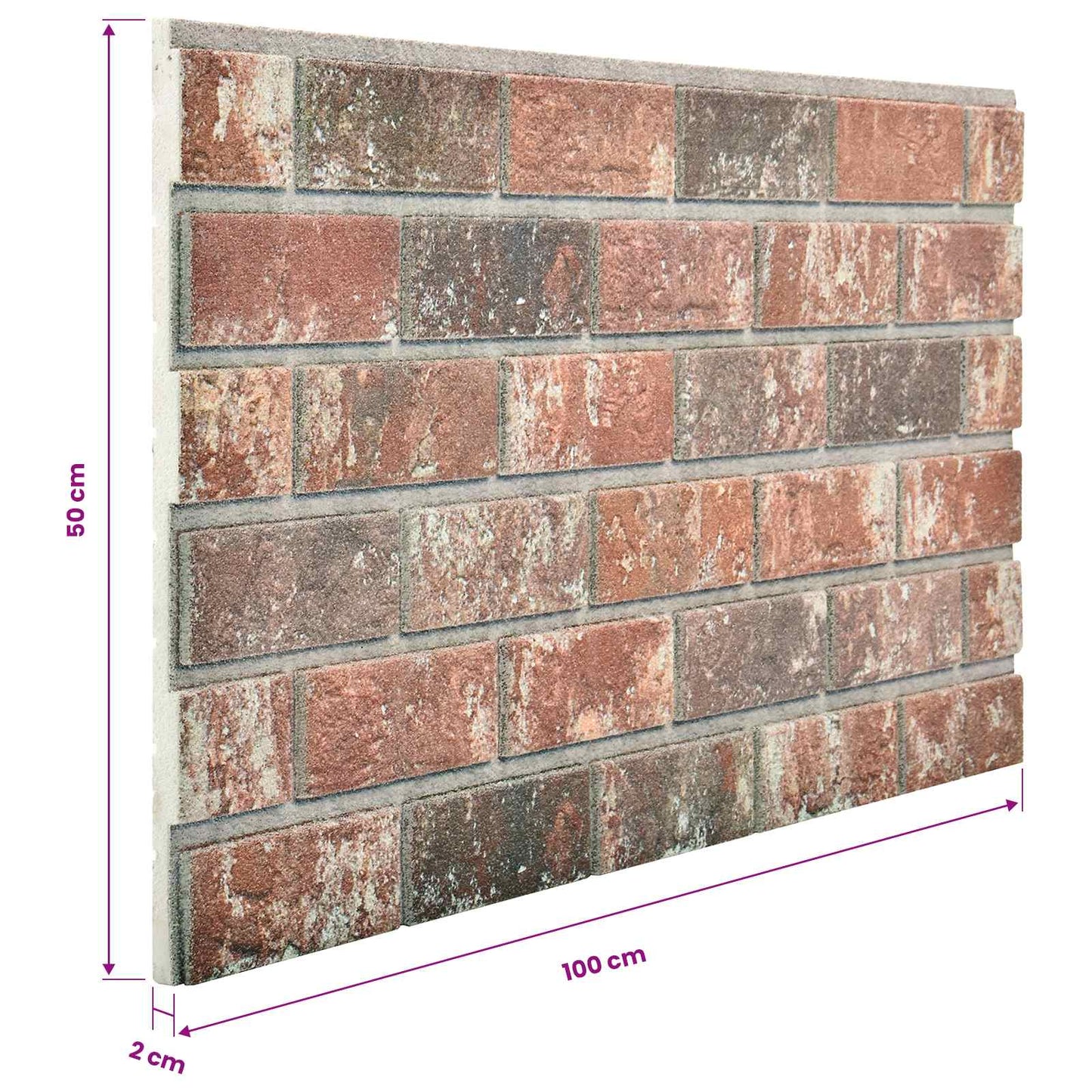 Wall Panels 10 pcs 100 x 50 cm Dark Brown and Grey EPS Foam