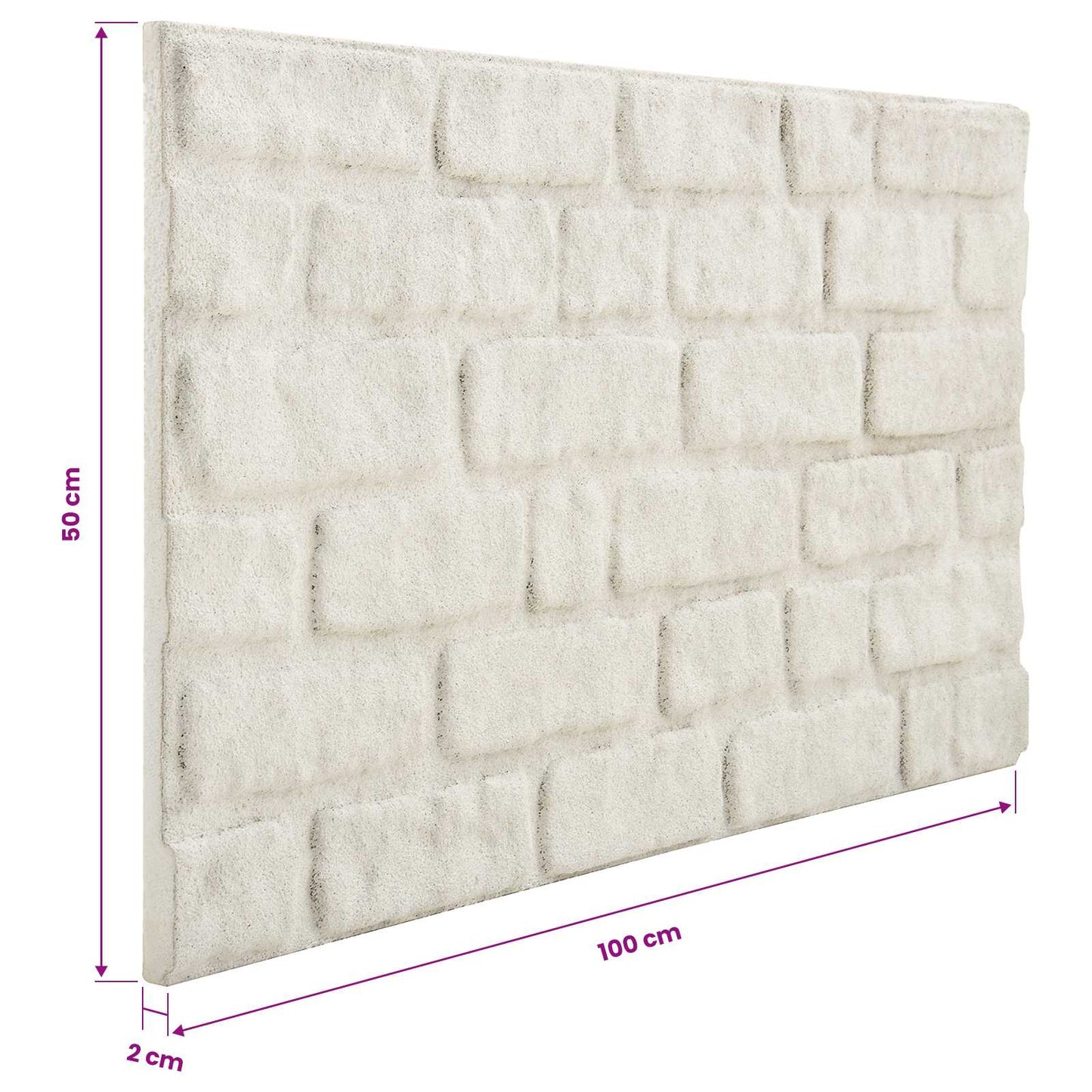 Wall Panels 10 pcs 100 x 50 cm White EPS Foam