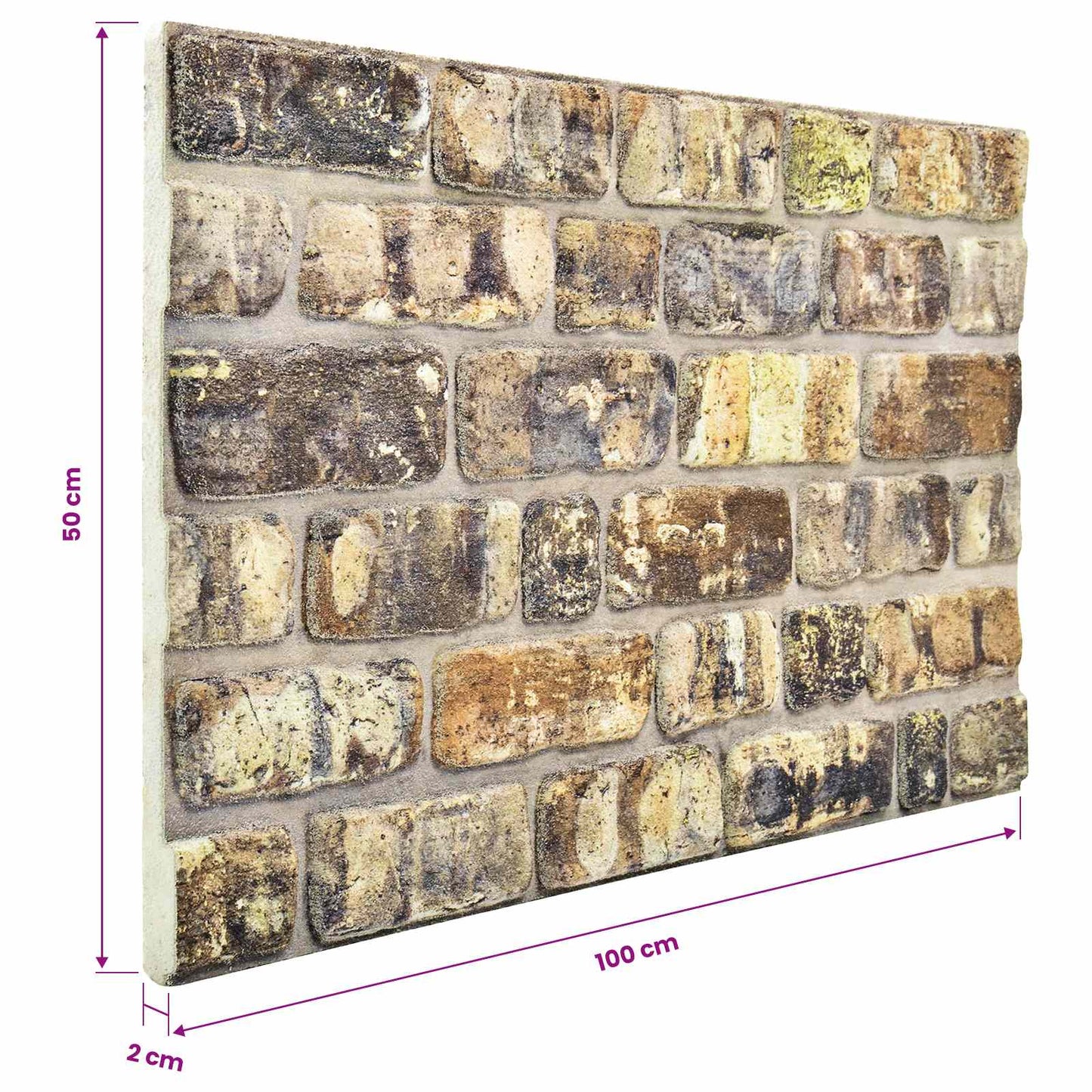 Wall Panels 10 pcs 100 x 50 cm Multicolour EPS Foam