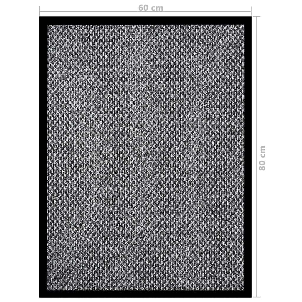 Doormat | Grey | Polypropylene, Vinyl | 60x80 cm | Non-slip | Doormat
