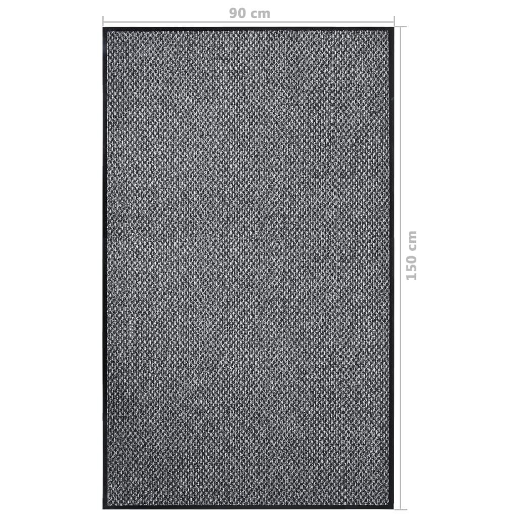 Doormat | Grey | Polypropylene | 90x150 cm | Doormat | Rectangular