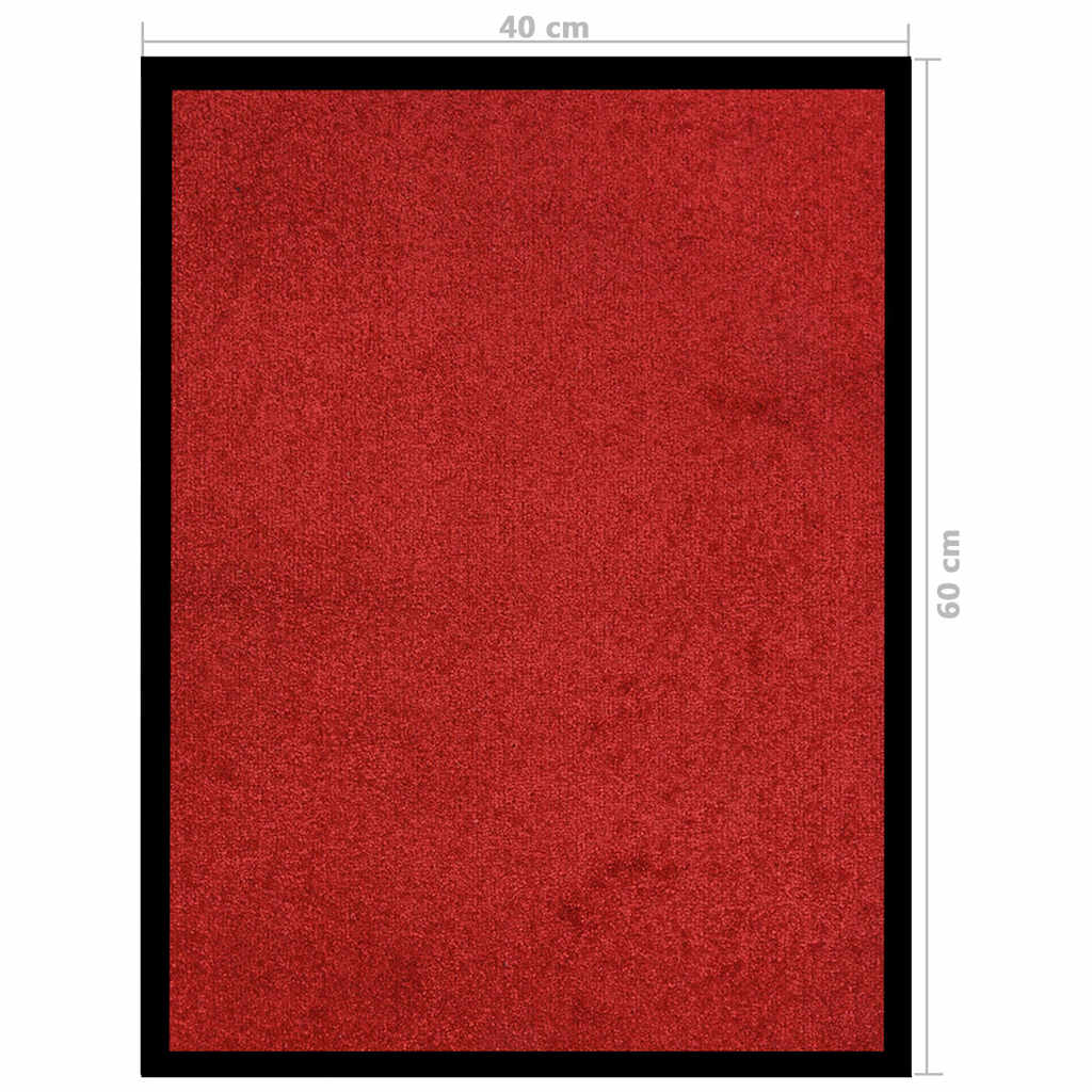 Doormat | Red | 100% Polypropylene, Vinyl | 40 x 60 cm | Non-slip