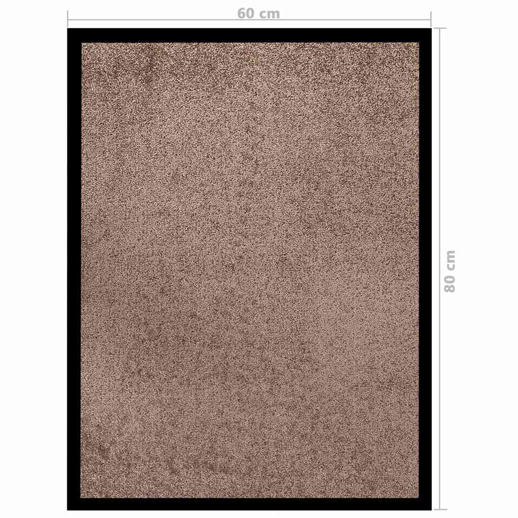 Doormat | Brown | Polypropylene, Vinyl | 60 x 80 cm | Non-slip | Doormat