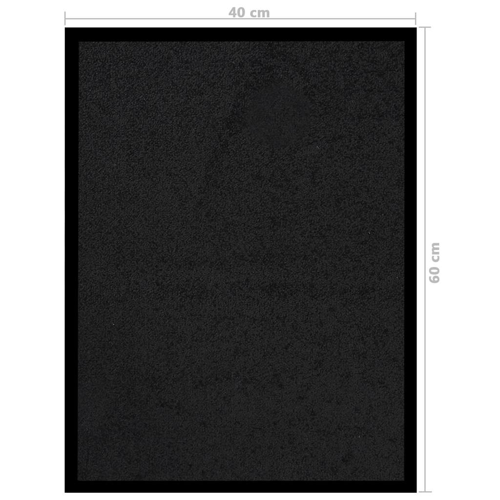 Doormat | Black | 100% Polypropylene, Vinyl | 40 x 60 cm | Non-slip