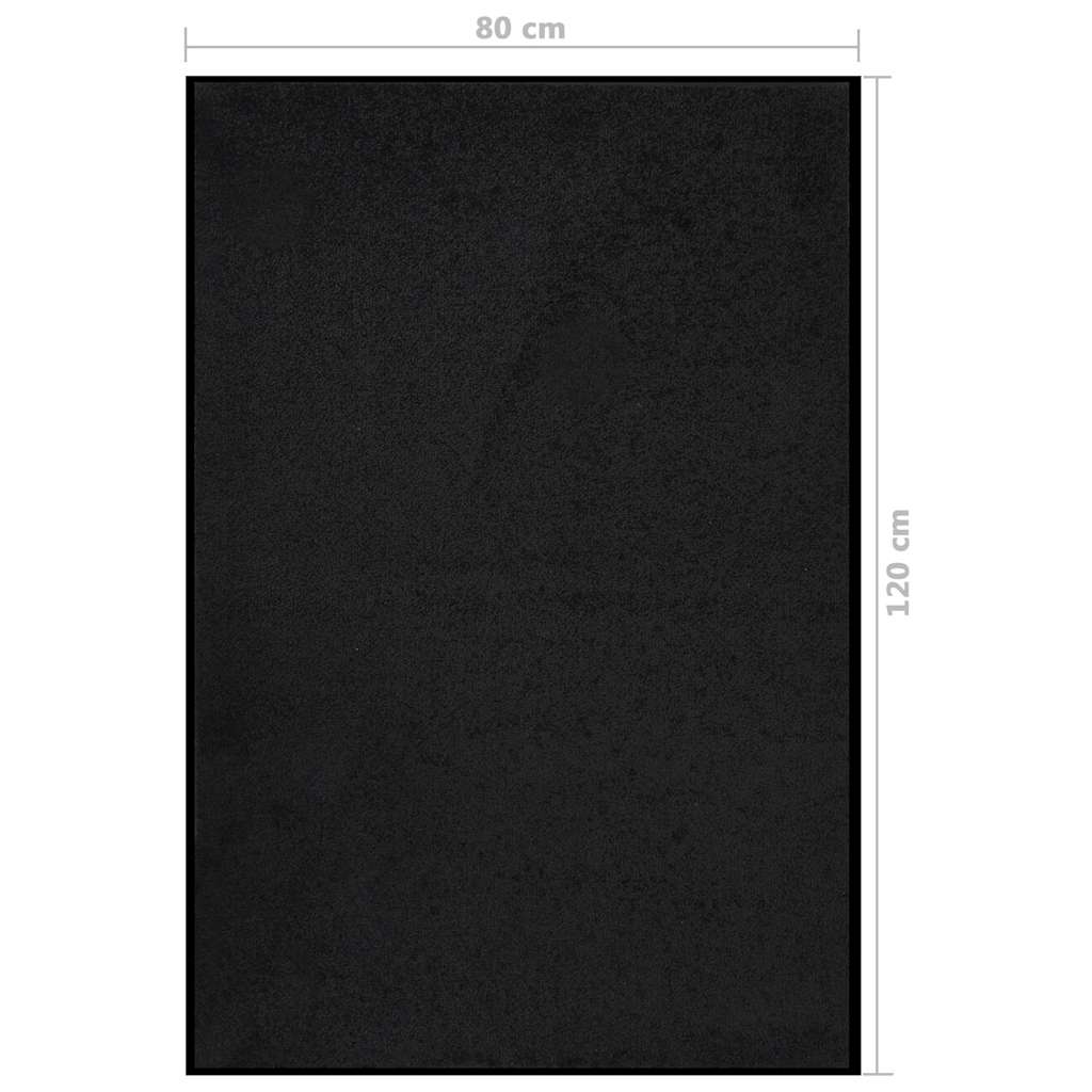 Doormat | Black | 100% PP Twisted Heatset | 80x120 cm | Doormat