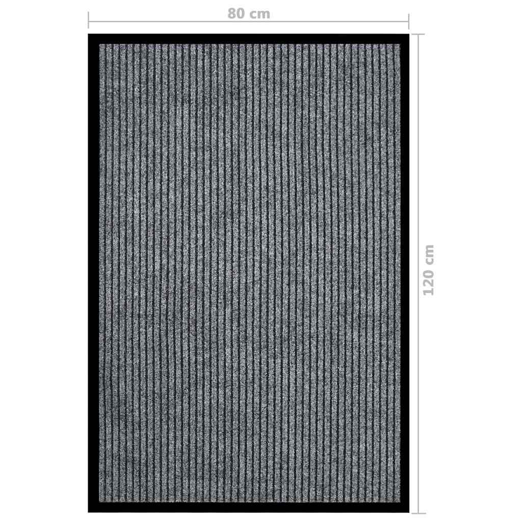 Doormat | Striped Grey | 100% Polypropylene | 80 x 120 cm | Doormat