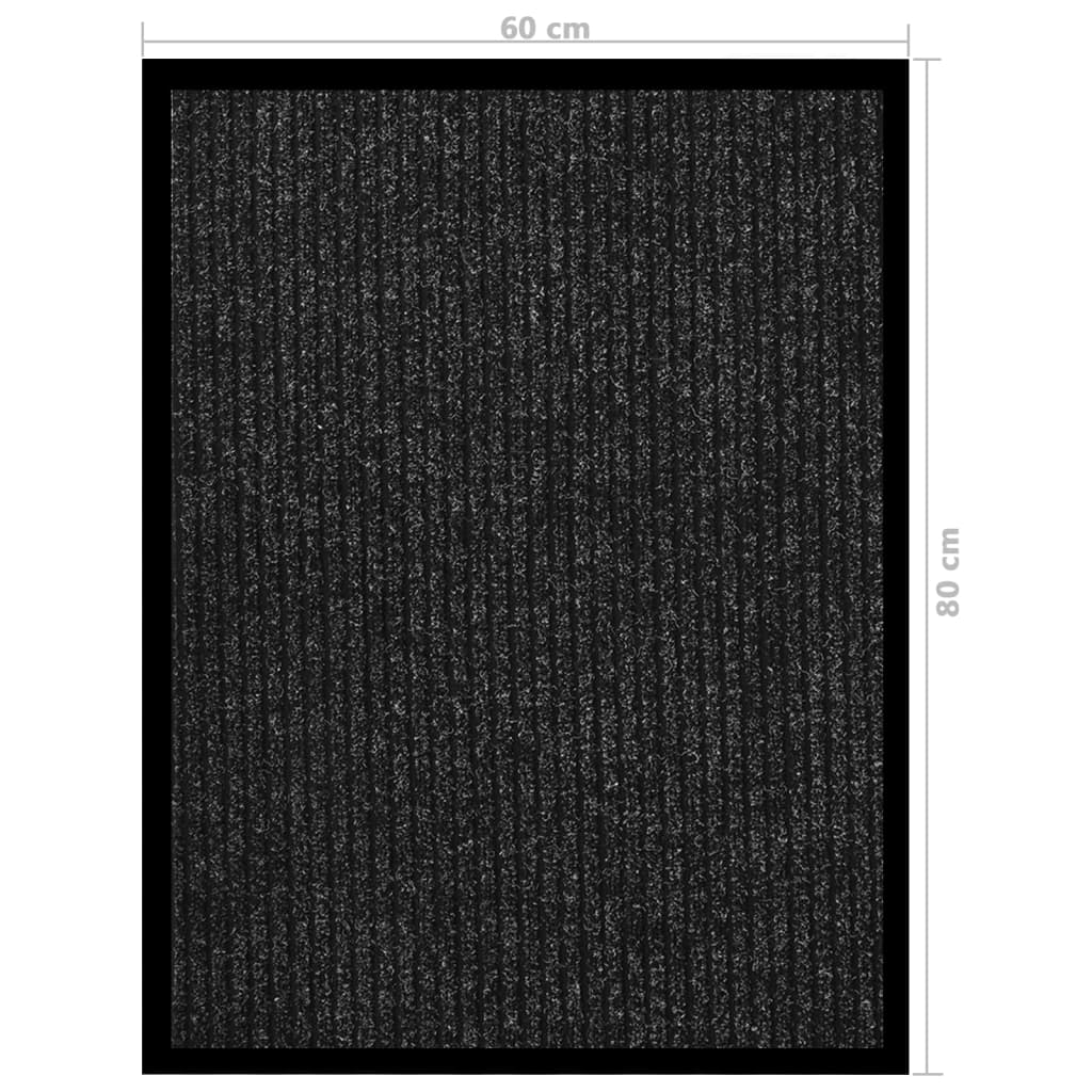 Doormat | Striped Anthracite | 100% Polypropylene, Vinyl | 60x80 cm