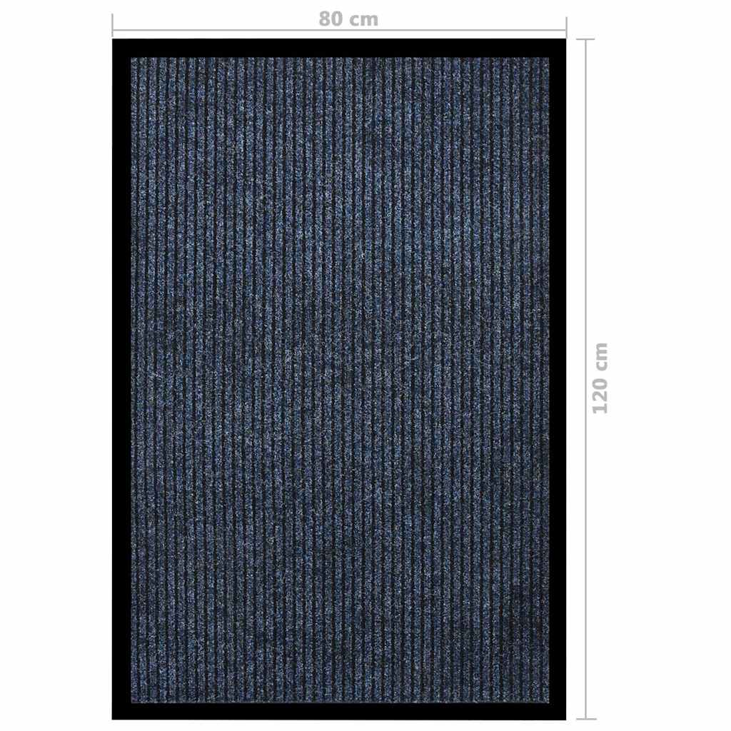 Doormat | Striped Blue | 100% Polypropylene, Vinyl | 80 x 120 cm