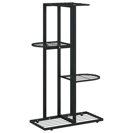 4-Floor Flower Stand 43x22x76 cm Black Metal