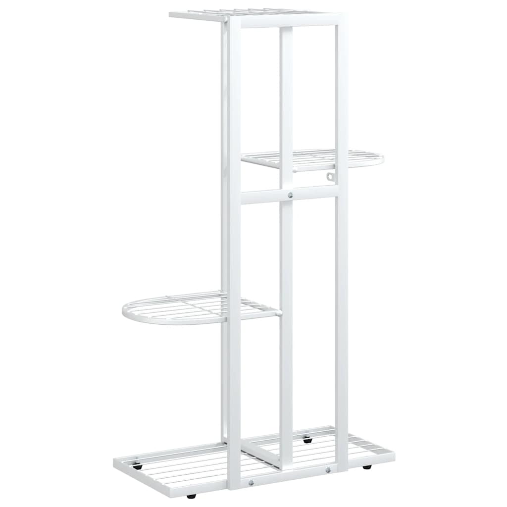 4-Floor Flower Stand 43x22x76 cm White Metal