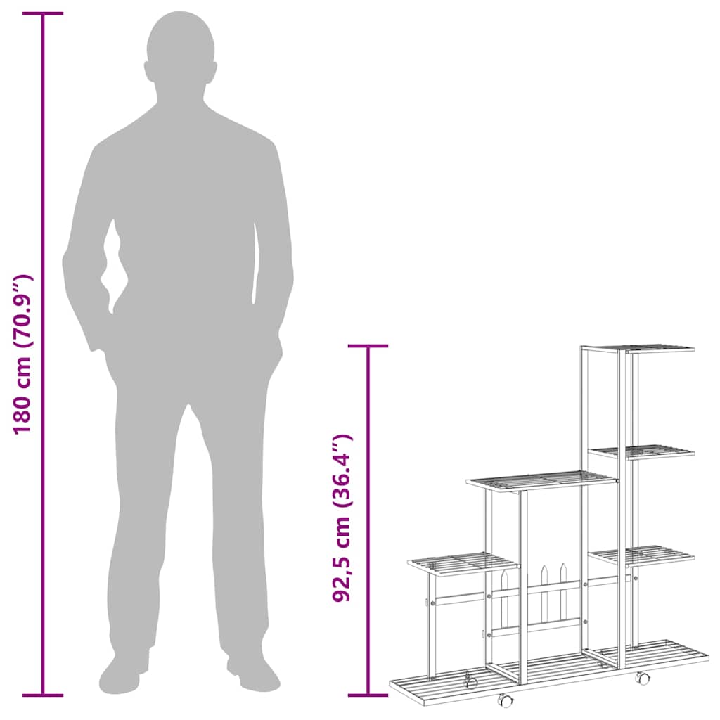 Plant Stand | White | Metal | Medium | Rollable | Plant Stand