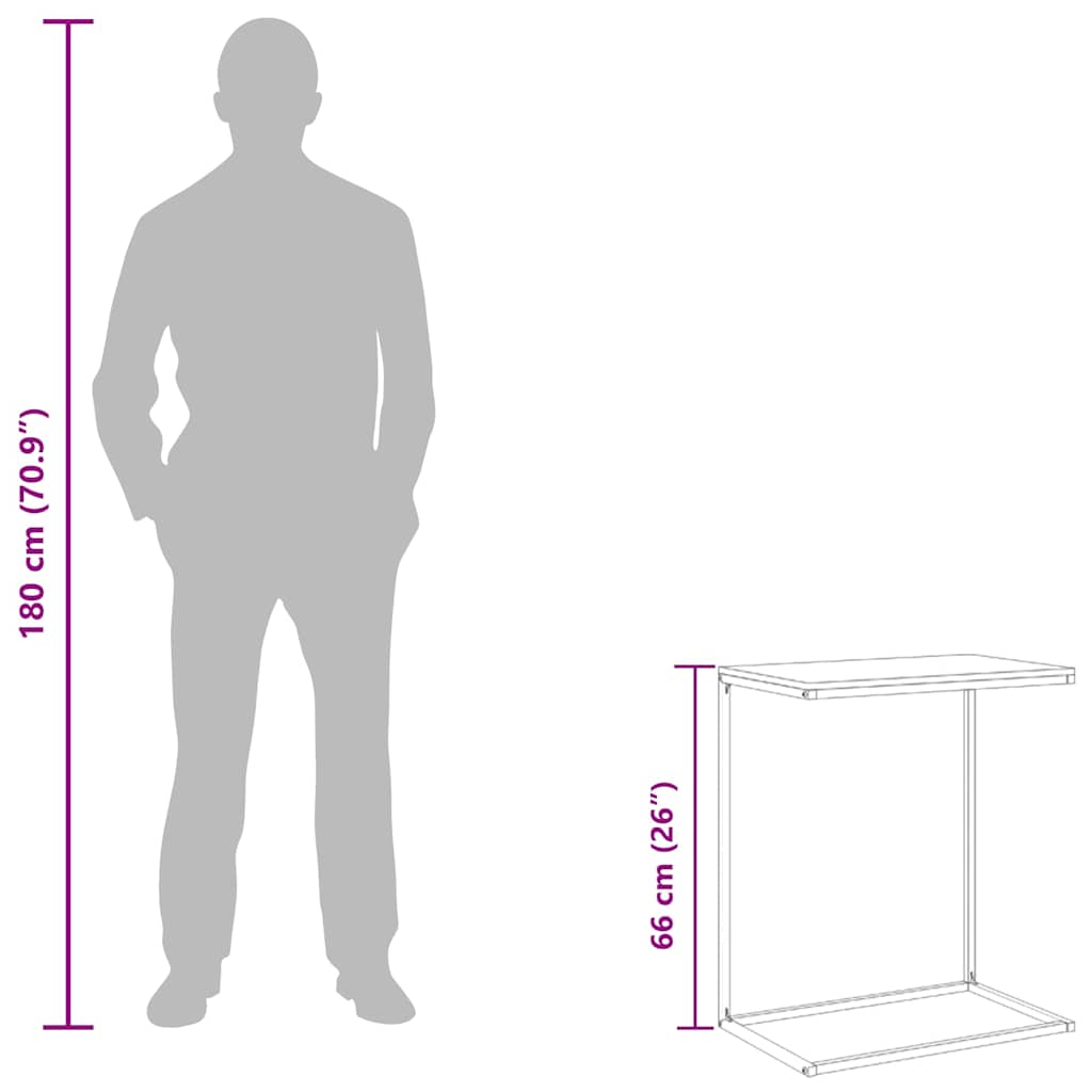 Side Table | Black | Engineered wood, iron | 55x35x66 cm | Durable