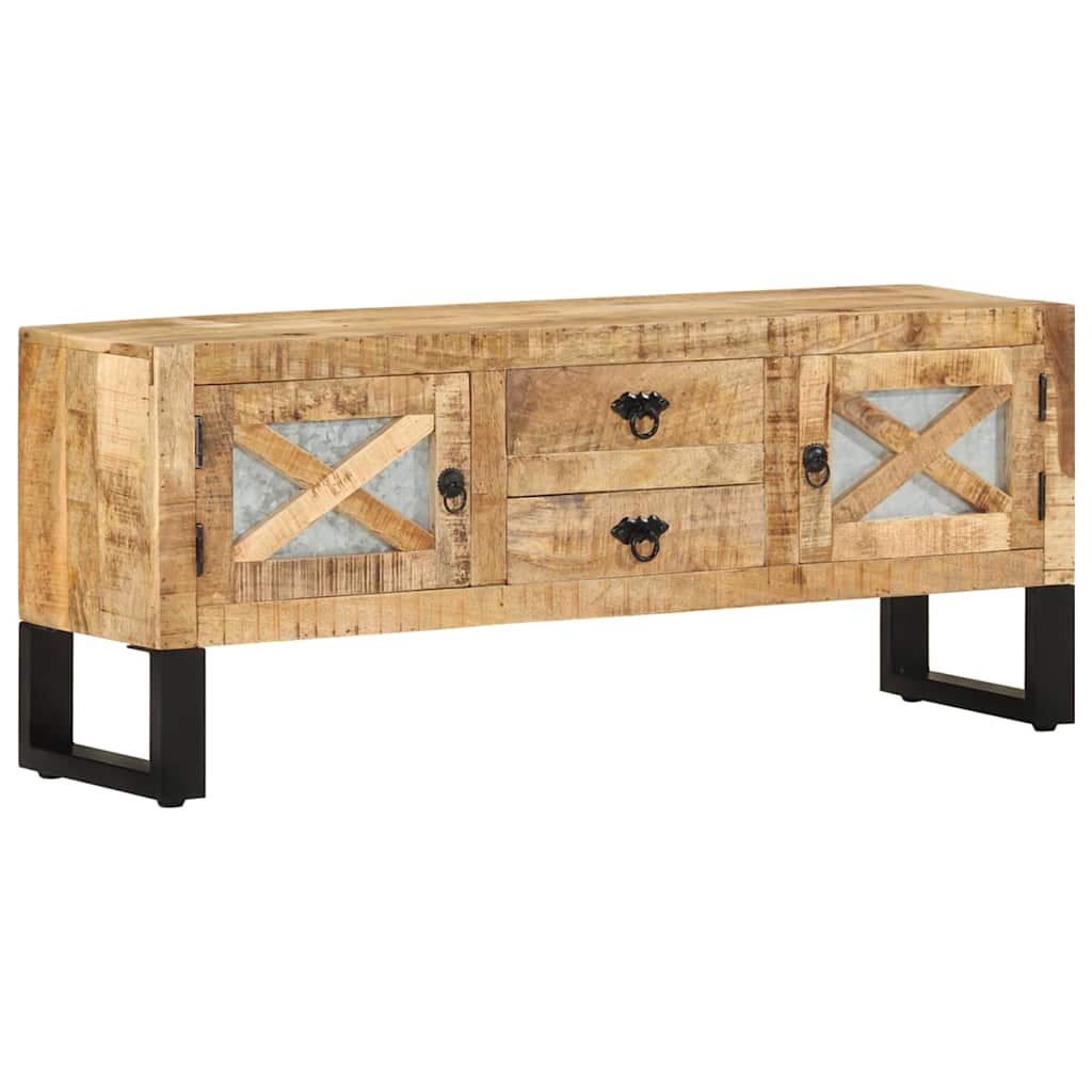 TV Cabinet | Rough Mango Wood | Steel, Zinc | Medium | TV Cabinet
