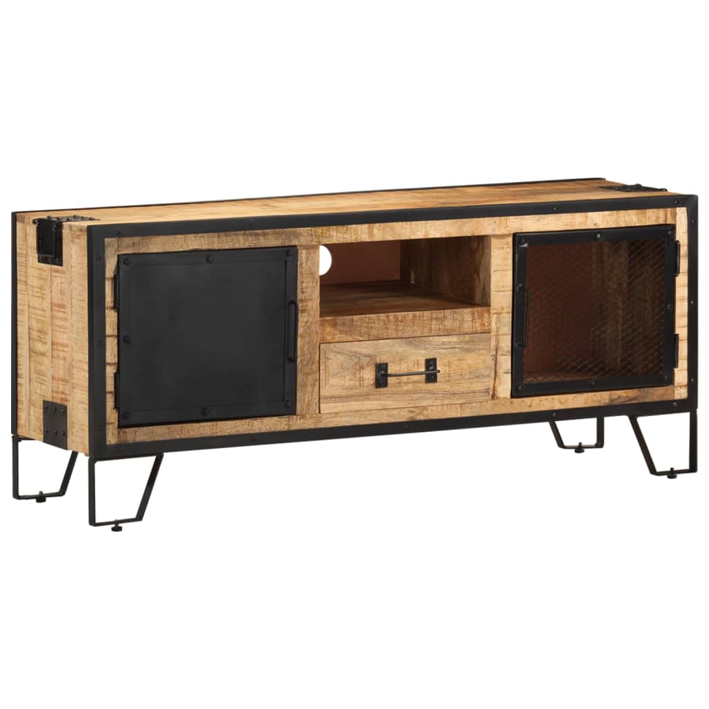 TV Cabinet | Natural Mango Wood, Black