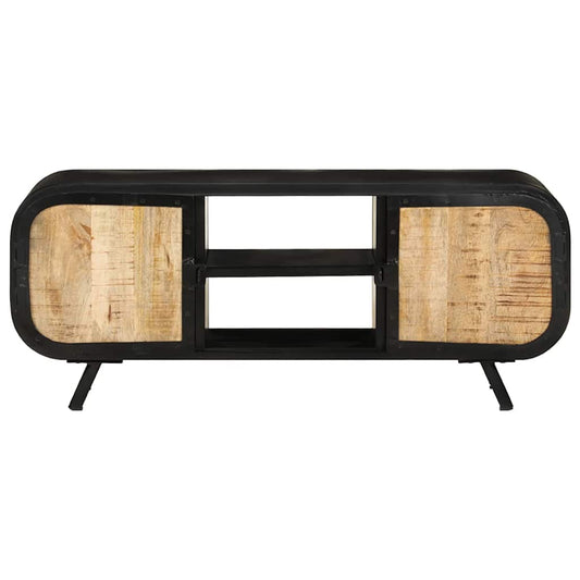 Tv Cabinet | Rough mango wood with black frame | Rough mango wood, iron