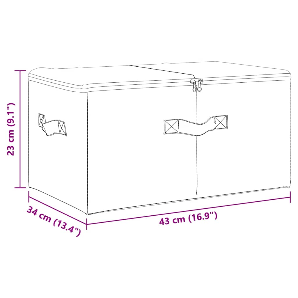 Storage Box | Set of 2 | Cream | Polyester | Medium | Foldable