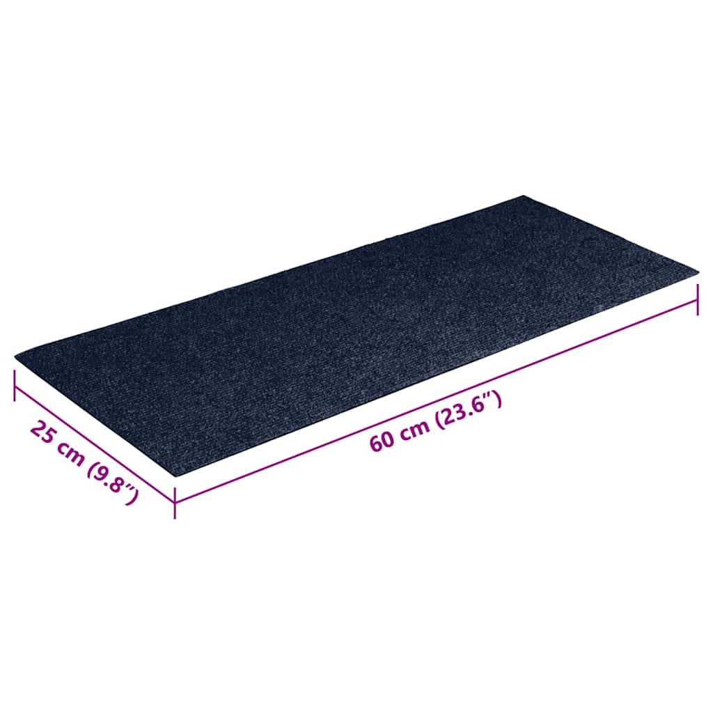 Stair Mat | Set of 15 | Blue | Needle-punched fabric (100% polypropylene)
