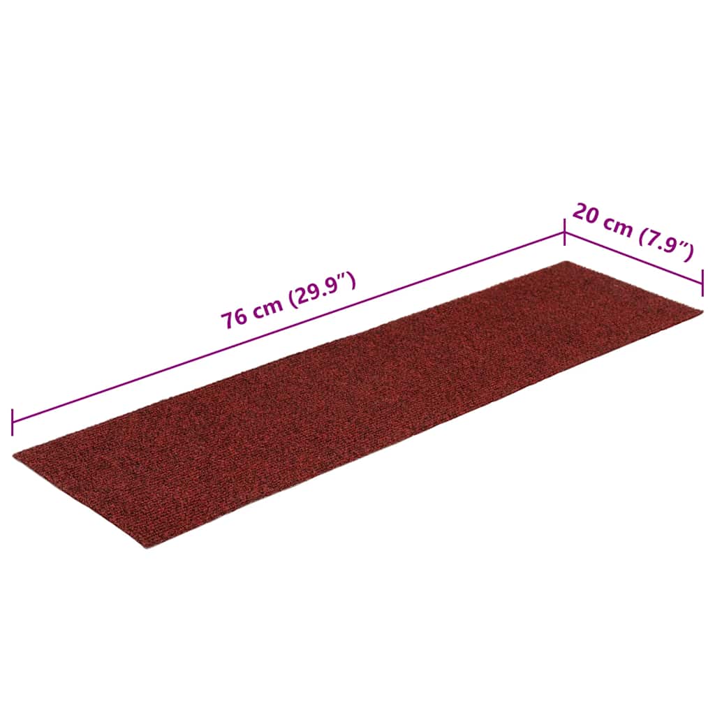 Stair Mat | Set of 15 | Bordeaux red