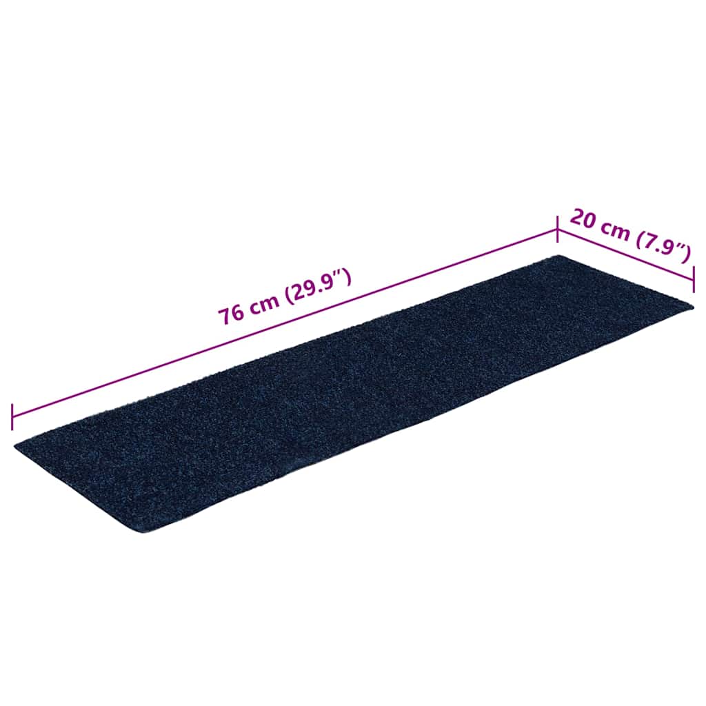 Stair Mat | Set of 15 | Blue | Needle-punched fabric (100% polypropylene)