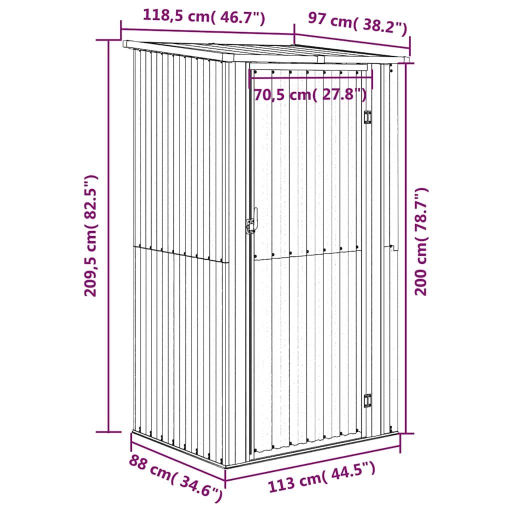 Garden Shed | Brown | Galvanised Steel, Plastic | Medium | Garden Shed