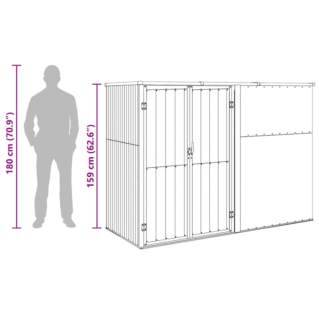 Tool Shed | Green | Galvanised Steel | Large | Garden Tool Shed