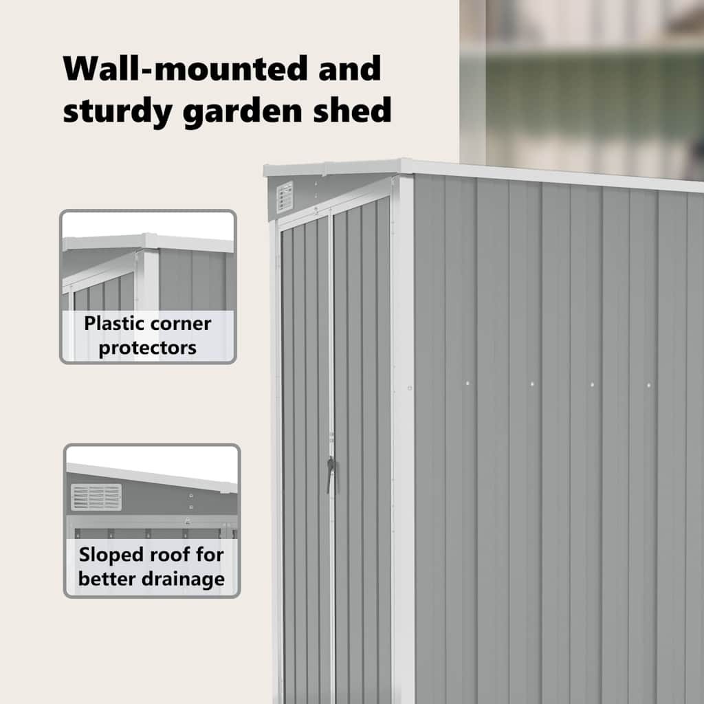 Garden Shed | Grey | Galvanised steel, metal | Medium | Storage