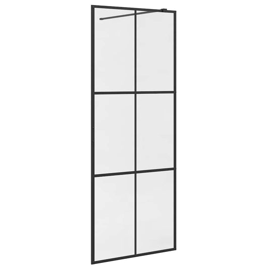 Walk-in Shower Wall with Clear ESG Glass 80x195 cm Black