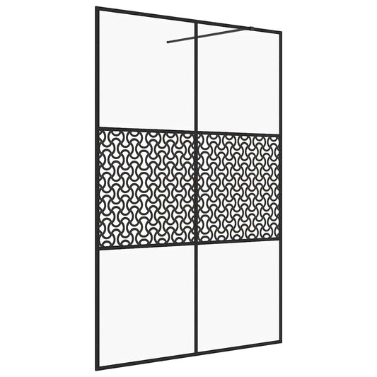Walk-in Shower Wall with Clear ESG Glass 140x195 cm Black
