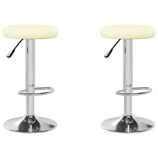 Bar Stools 2 pcs Cream Faux Leather