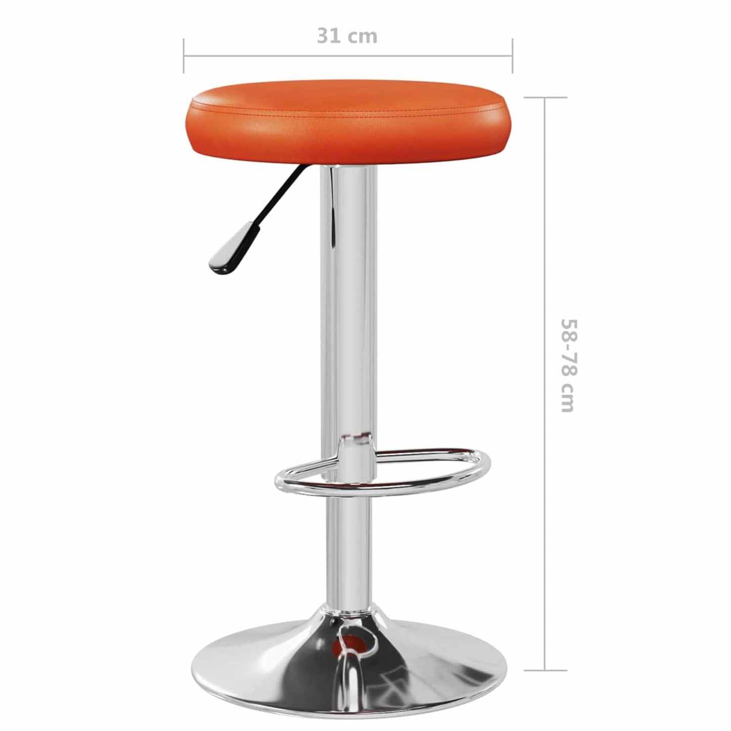 Bar Stool 2 pcs 31 x 31 x 87 cm Faux Leather Swivel