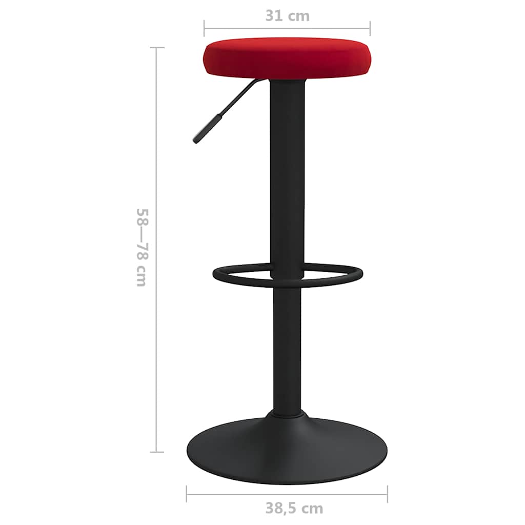 Bar Stools 2 pcs Wine Red Velvet
