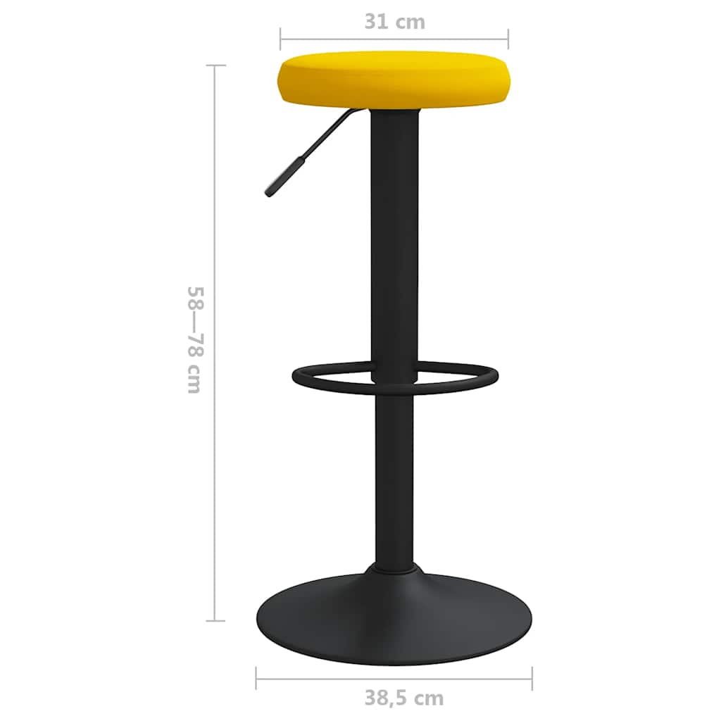 Bar Stools 2 pcs Mustard Yellow Velvet