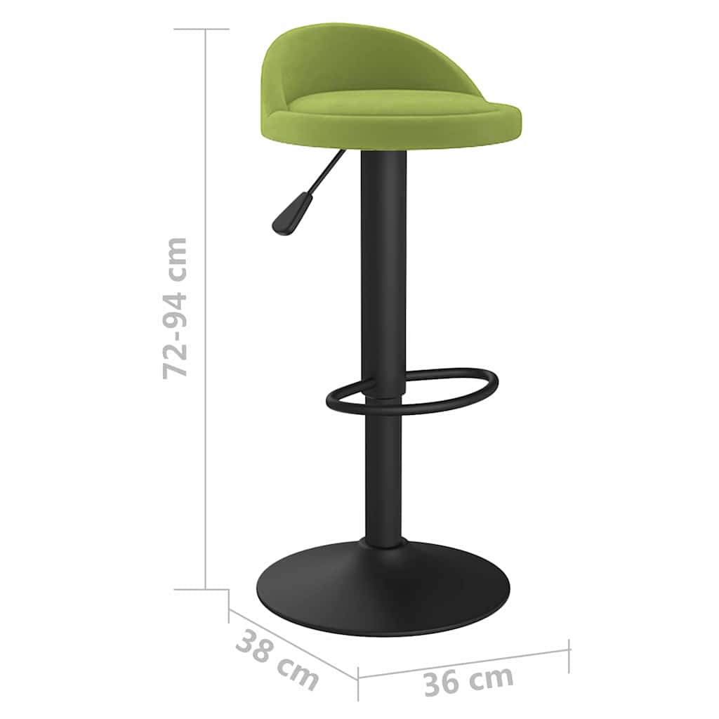 Bar Stools 2 pcs Light Green Velvet