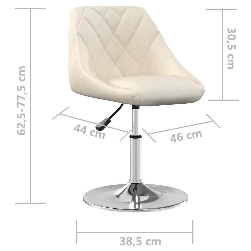 Swivel Dining Chairs 2 pcs Cream Velvet