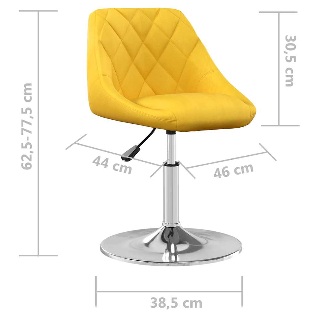 Swivel Dining Chairs 2 pcs Mustard Yellow Velvet