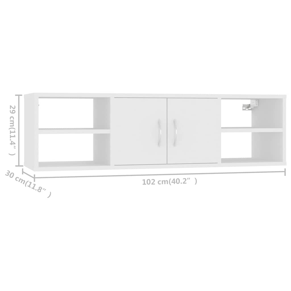 Wall Shelf | White | Engineered wood | 102 x 30 x 29 cm | Wall Shelf
