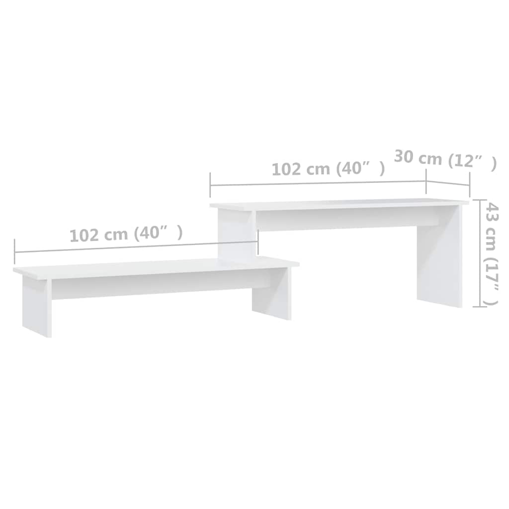 Tv Cabinet | White | Engineered wood | Adjustable Length