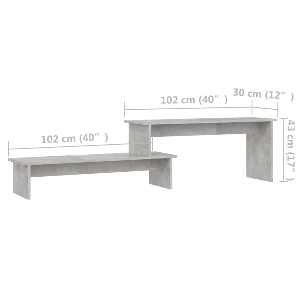 TV Cabinet | Concrete grey | Engineered wood | Adjustable Length