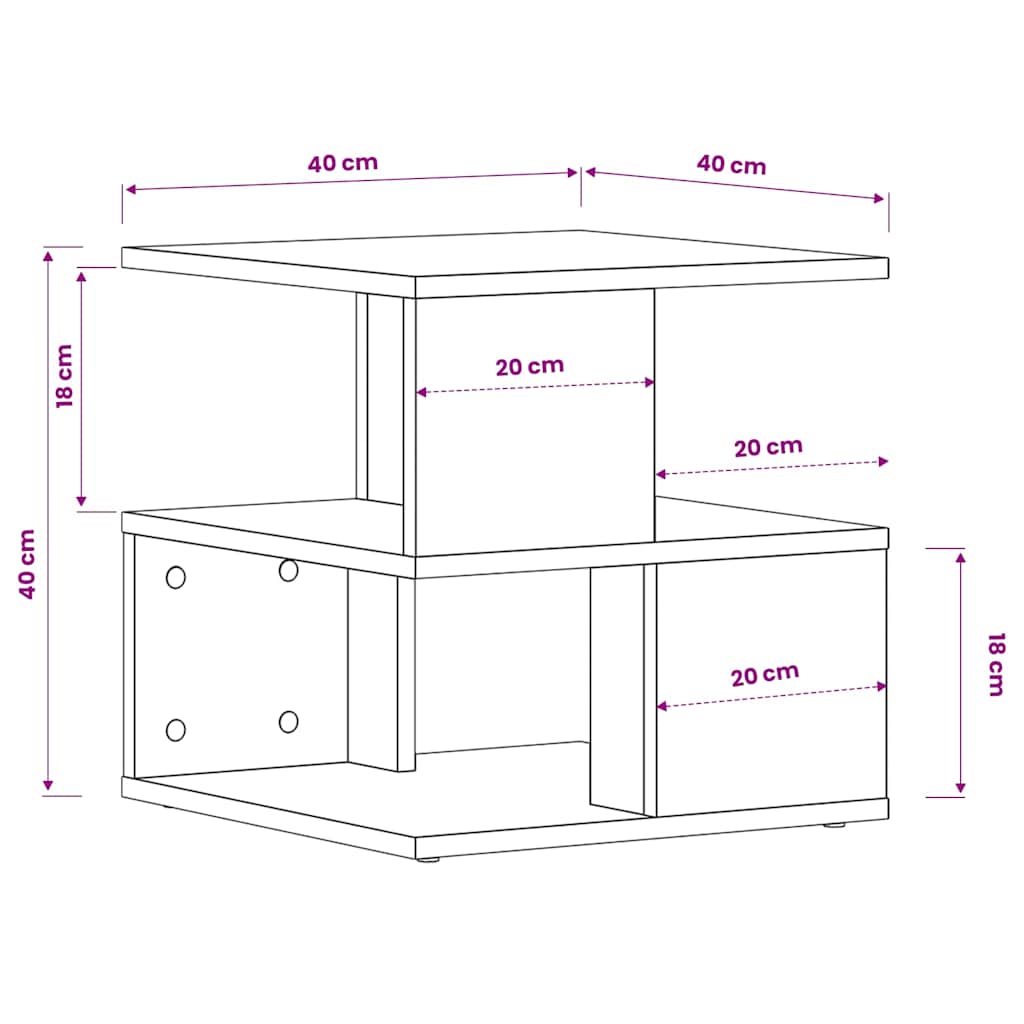 Side Table | Concrete Grey | Engineered Wood | 40 cm | Side Table
