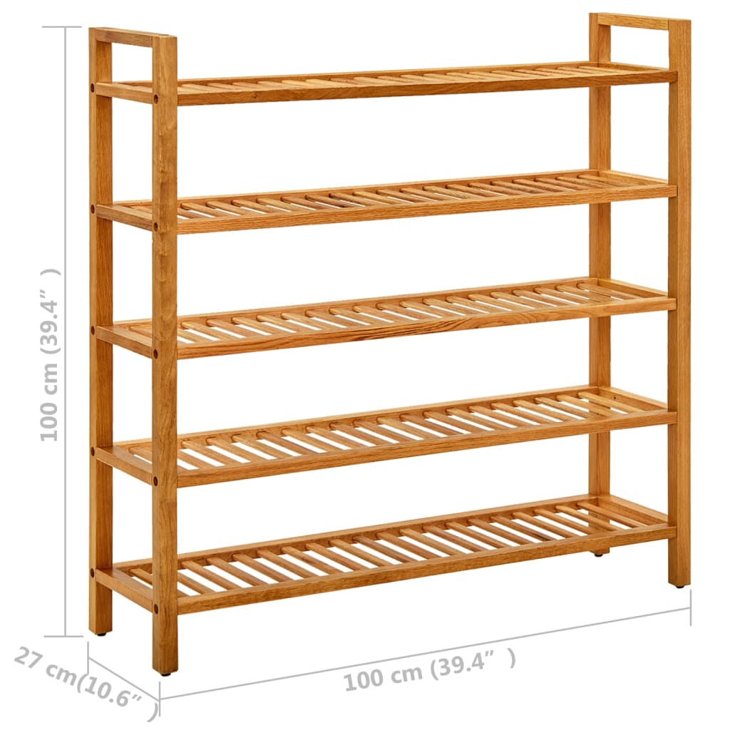 Shoe Rack Natural Oak Solid Oak Wood Standard Shoe Rack