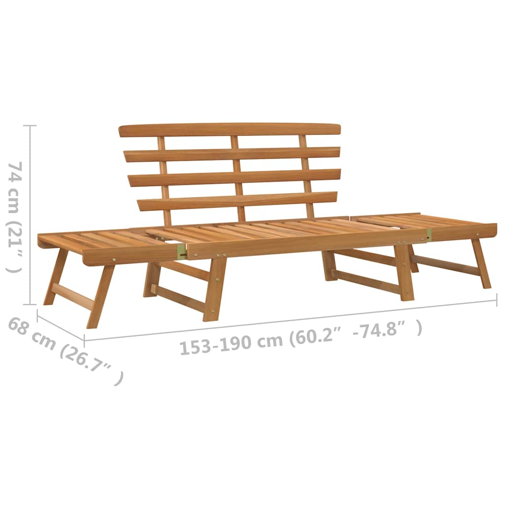 316471 vidaXL Garden Bench 2-in-1 190 cm Solid Acacia Wood